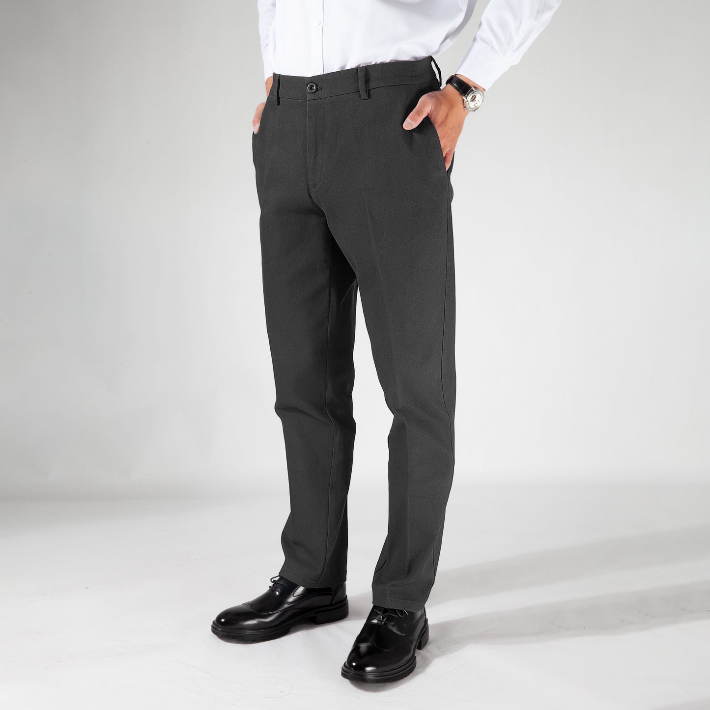 Men's Pure Cotton Business Suit Trousers for Autumn and Winter