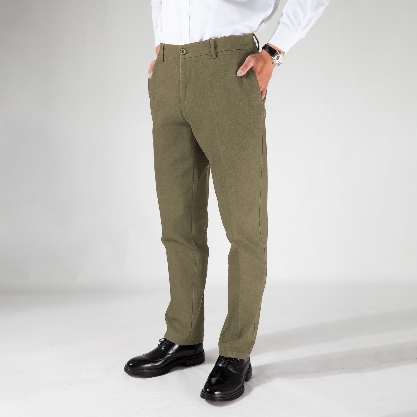 Men's Pure Cotton Business Suit Trousers for Autumn and Winter