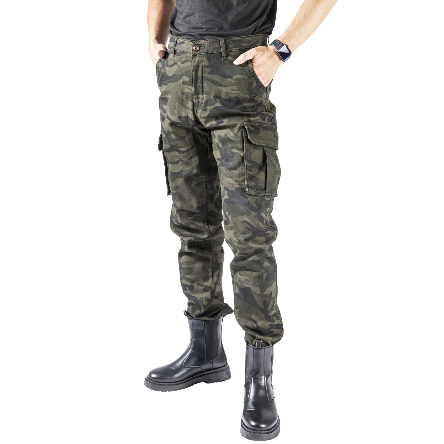 Men's Cotton Thickened Casual Work Trousers for Autumn and Winter